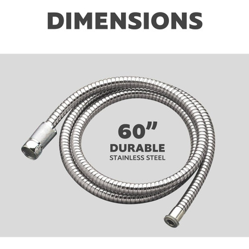 PlumbCraft 7657300B  Replacement 60" Stainless Shower Hose for Handheld Showerheads Image 1