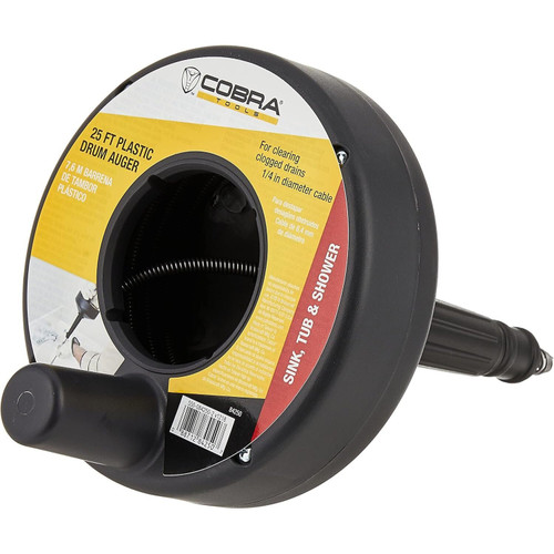 Cobra 84250  Drum Auger with 1/4" x 25' Cable Image 1