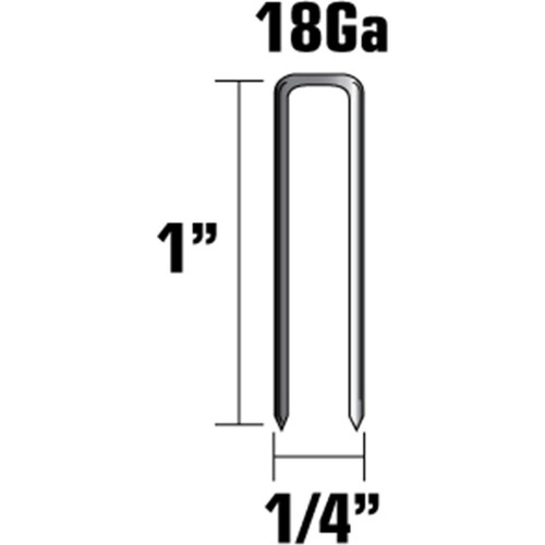 Metabo HPT 11103SHPT  1" x 18 Gauge 1/4" Crown Electro Galvanized Chisel Point Finish Staples - 5000 per Box Image 1