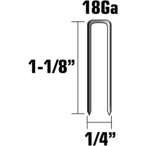 Metabo HPT 11104SHPT  1-1/8" x 18-Gauge 1/4" Crown Electro Galvanized Chisel Point Finish Staples - 5000 per Box Image 1