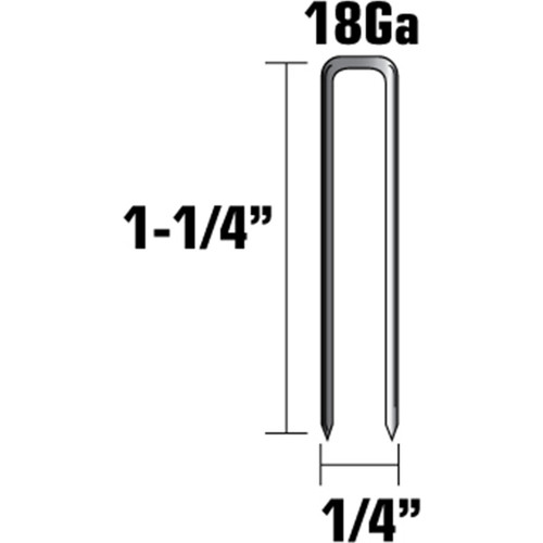 Metabo HPT 11105SHPT  1-1/4" x 18 Gauge 1/4" Crown Electro Galvanized Chisel Point Finish Staples - 5000 per Box Image 1