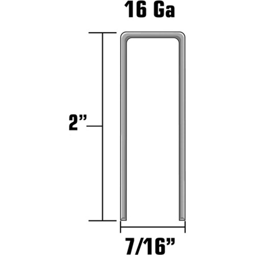 Metabo HPT 11206HPT  2" x 16 Gauge 7/16" Standard Crown Electro Galvanized Staples 10000 per Box Image 1