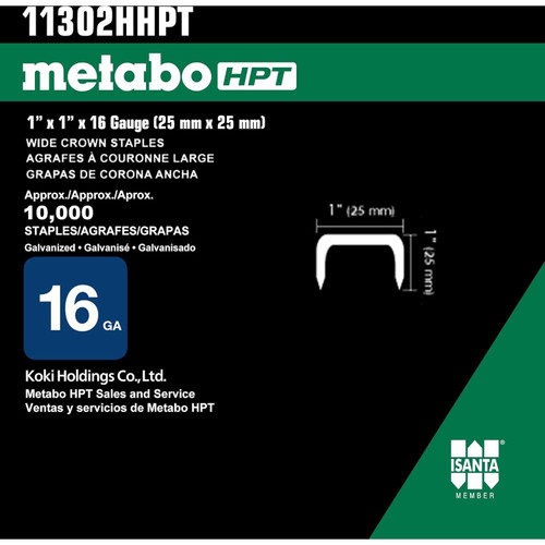 Metabo HPT 11302HPT  1" x 16 Gauge 1" Wide Crown Roofing Staples 10000 per Box Image 2