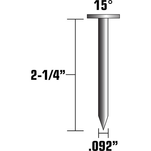 Metabo HPT 13340HPT  2-1/2" x 0.092 Full Round Head Ring Shank Electro Galvanized 15° Wire Coil Siding Nails - 3600 per Box Image 2