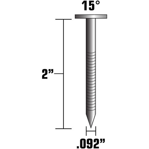 Metabo HPT 13365HHPT  2" x 0.092" Full Round Head Ring Shank Hot Dipped Galvanized 15° Wire Coil Siding Nails - 3600 per Box Image 1