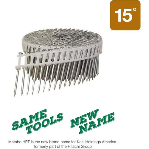 Metabo HPT 13388HPT  2-1/4" x 0.092" 15 Degree, Plastic Collated, Smooth Shank Hot Dipped Galvanized Hardie Nails - 4800 Per Box Image 2