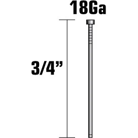 Metabo HPT 14101SHPT  3/4" x 18 Gauge Electro Galvanized Straight Brad Nails - 5000 per Package Image 1