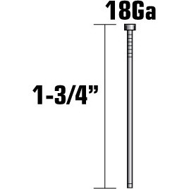 Metabo HPT 14105SHPT  1-3/4" x 18 Gauge Electro Galvanized Straight Brad Nails - 5000 per Package Image 1