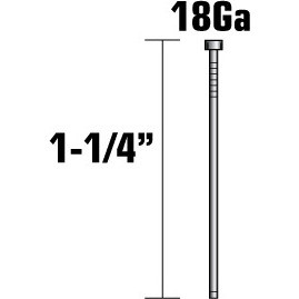 Metabo HPT 14106SHPT  1-1/4" x 18 Gauge Electro Galvanized Straight Brad Nails - 5000 per Package Image 1