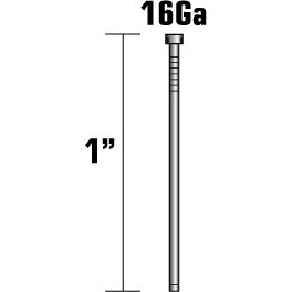 Metabo HPT 14200HPT  1" x 16 Gauge Electro Galvanized Straight Finish Nails - 5000 per Package Image 1