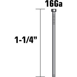 Metabo HPT 14201HPT  1-1/4" x 16 Gauge Electro Galvanized Straight Finish Nails - 5000 per Package Image 1