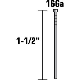 Metabo HPT 14202HPT  1-1/2" x 16 Gauge Electro Galvanized Straight Finish Nails - 2500 per Package Image 1
