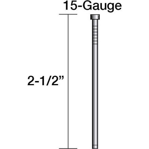 Metabo HPT 14308HPT  2-1/2" x 15 Gauge Smooth Basic Bright "DA" Style Angled Finish Nails - 3000 per Package Image 2