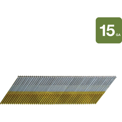 Metabo HPT 14313HPT  1-1/2" x 15 Gauge Electro Galvanized "DA" Style Angled Finish Nails - 4000 per Package Image 0