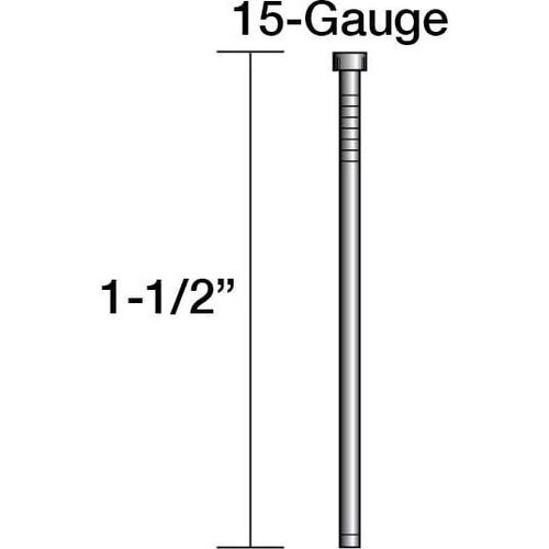 Metabo HPT 14313HPT  1-1/2" x 15 Gauge Electro Galvanized "DA" Style Angled Finish Nails - 4000 per Package Image 2