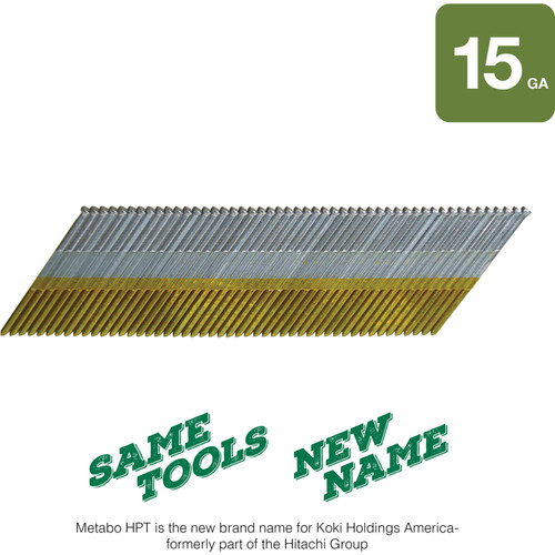 Metabo HPT 14315HPT  2" x 15 Gauge Electro Galvanized "DA" Style Angled Finish Nails - 4000 per Package Image 3