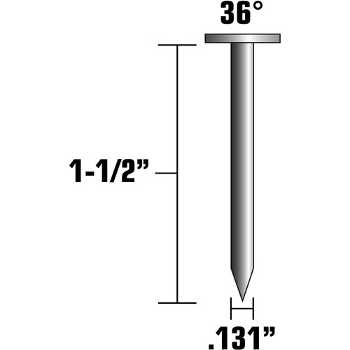 Metabo HPT 17131HPT  1-1/2" x 0.131" Heat Treated Hot Dipped Galvanized Smooth Shank Paper Collated Metal Connector Nails - 4000 per Package Image 1