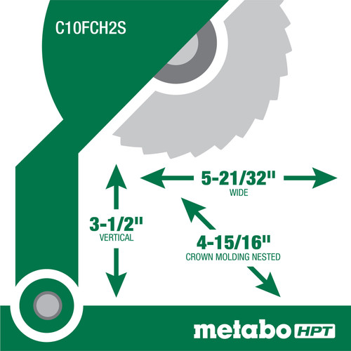 Metabo HPT C10FCH2S  10" Compound Miter Saw with Laser Marker and 15 Amp Motor Image 4