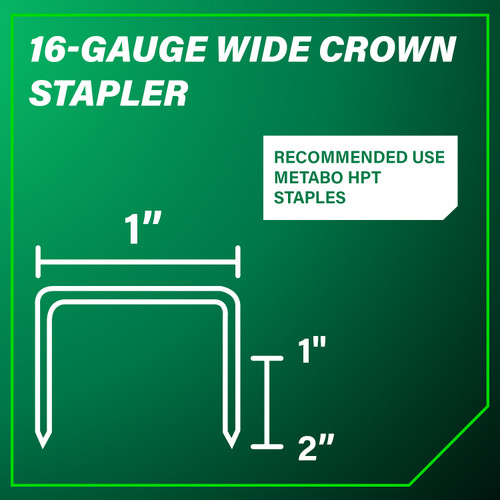 Metabo HPT N5024A2  16 Gauge 1" Wide Crown Stapler for 1" to 2" Length Staples Image 8