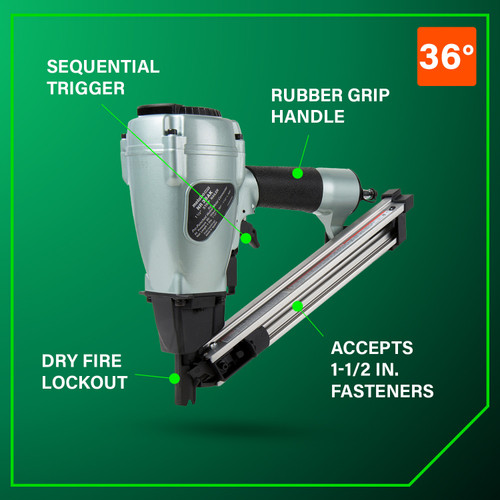 Metabo HPT NR38AK  36 Degree 1-1/2 Inch Strap-Tite Metal Connector Nailer Image 2