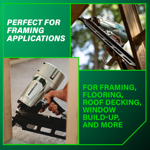 Metabo HPT NR83A5  21 Degree 3-1/4" Plastic Collated Framing Nailer with Depth Adjustment Image 4