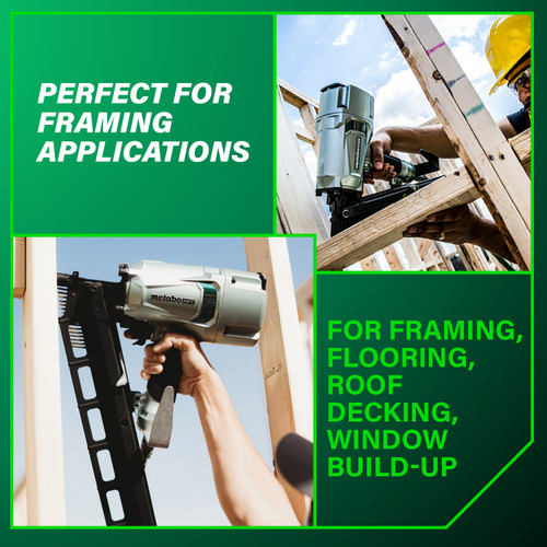 Metabo HPT NR83A5S  21 Degree 3-1/4" Plastic Collated Framing Nailer without Depth Adjustment Image 2