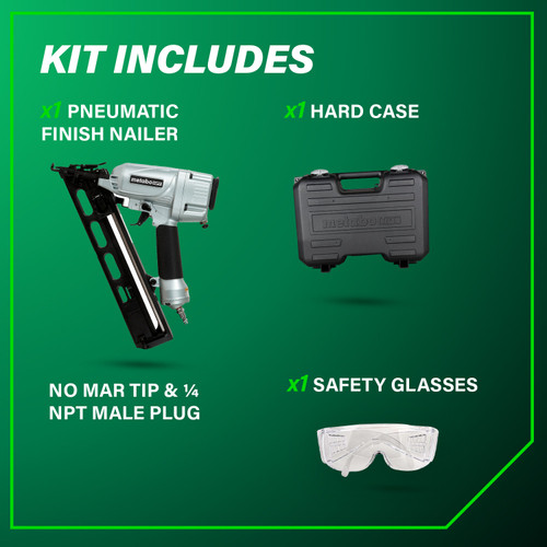 Metabo HPT NT65MA4  2-1/2 Inch 15 Gauge Angled Finish Nailer with Air Duster Image 4