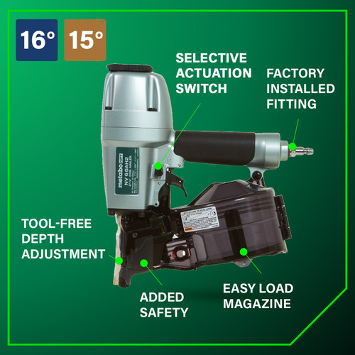 Metabo HPT NV65AH2  2-1/2 Inch Coil Siding Nailer Image 3