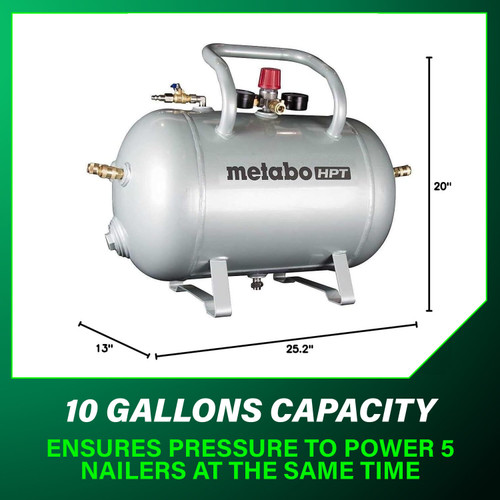 Metabo HPT UA3810AB  10-Gallon ASME Certified Reserve Air Tank  Image 8