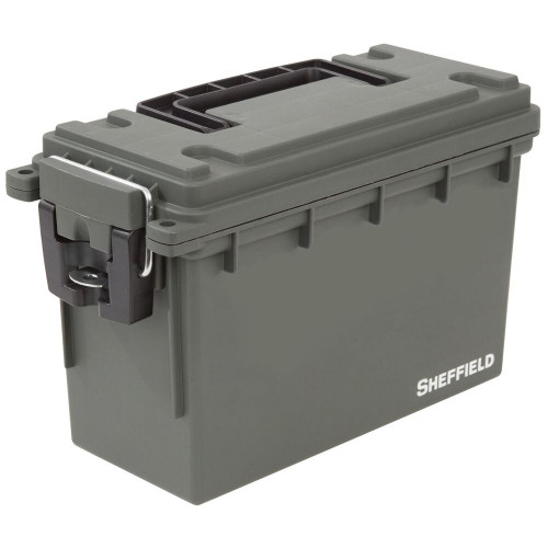 Sheffield 12626  Water Resistant Plastic Field Box (Ammo Can) - Olive Green Image 0