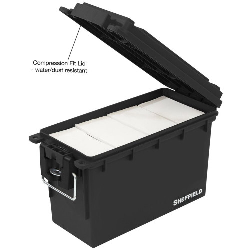 Sheffield 12629  Water Resistant Plastic Field Box (Ammo Can) - Black Image 1