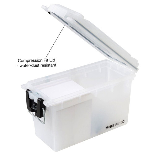 Sheffield 12635  Water Resistant Plastic Field Box (Ammo Can) - Clear (Frost) Image 1