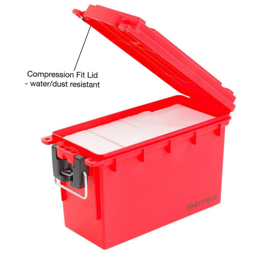 Sheffield 12636  Water Resistant Plastic Field Box (Ammo Can) - Red Image 1