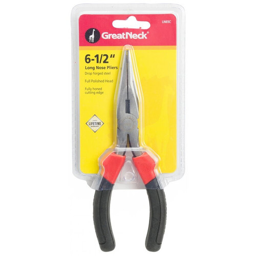 GreatNeck LN65C  6-1/2" Long Nose Pliers with Wire Cutter Image 1
