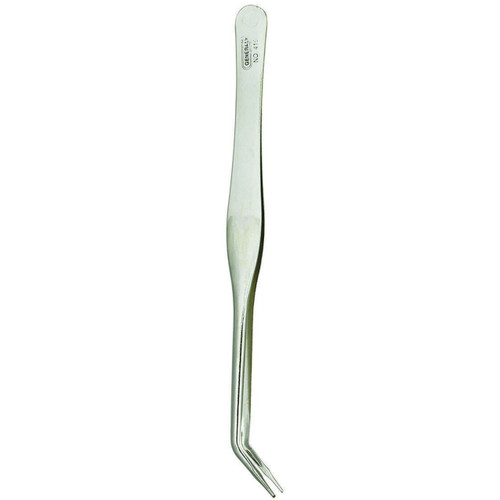 General Tools 415  6-1/2" Utility Tweezers with Curved Tip (42294) Image 0