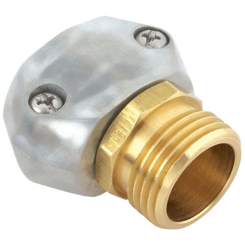 Gilmour 801134-1003  5/8" to 3/4" Hose Repair Male Connector / Coupler End - Zinc and Brass (01MZ) Image 0