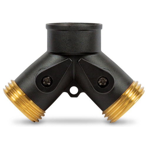 Gilmour 871204-1001  Heavy Duty Shut-off Dual Valve Brass Image 0