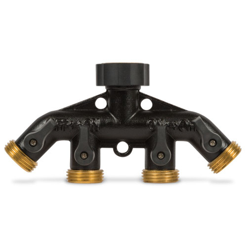 Gilmour 871404-1001  Heavy Duty Shut-off Quad Valve Brass Image 0