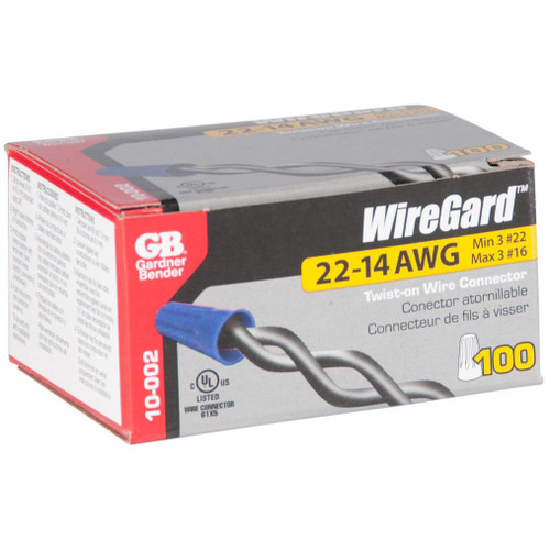GB Gardner Bender 10-002  WireGard High Performance Twist-on Wire Connectors - Blue 22-14 AWG - 100 per Box (GB-2) Image 1