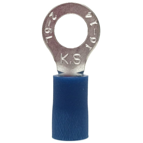 GB Gardner Bender 20-104  Vinyl Insulated Ring Terminal for #8-#10 Stud - Blue 16-14 AWG - 22 per Package Image 0