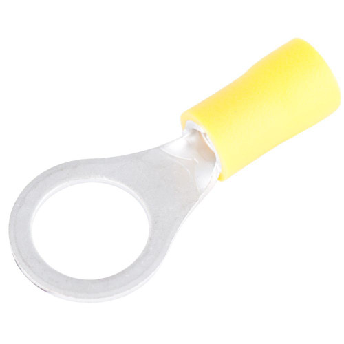 GB Gardner Bender 20-108  Vinyl Insulated Ring Terminal for 1/4"-3/8" Stud - Yellow 12-10 AWG - 13 per Package Image 0