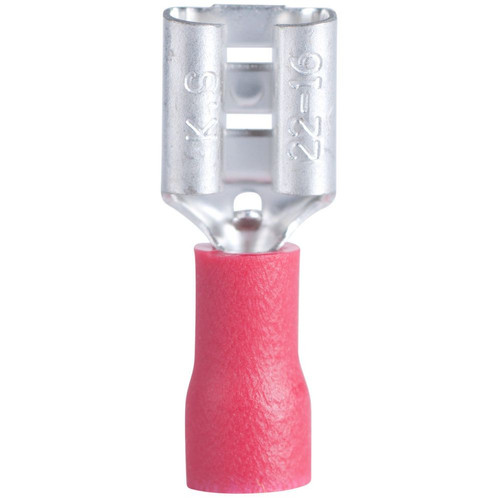 GB Gardner Bender 20-141F  Vinyl Insulated Female 1/4" (0.250") Tab Disconnects - Red 22-16 AWG - 21 per Package Image 0