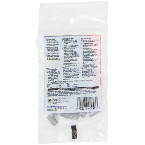 GB Gardner Bender 25-001  WireGard High Performance Twist-on Wire Connectors - Grey 22-16 AWG - 25 per Bag (GB-1) Image 2