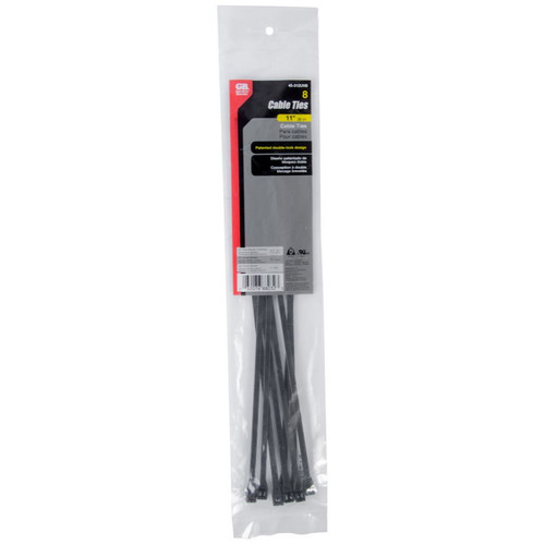 GB Gardner Bender 45-312UVB  11" Double Lock Cable Ties 75-lb Black - 8 per Bag Image 2 GB Gardner Bender 45-312UVB  11" Double Lock Cable Ties 75-lb Black - 8 per Bag Image 2