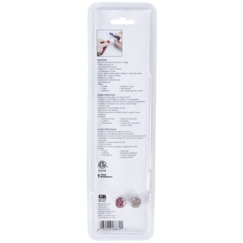 GB Gardner Bender GCV-3206  Combination 12 - 250V AC/DC Voltage Probe and Continuity Tester with Screwdriver Tip Image 2