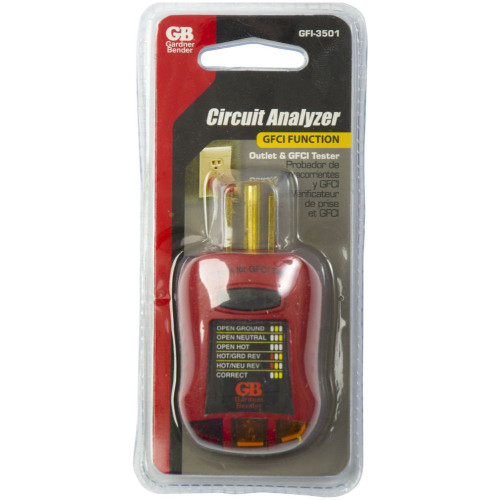GB Gardner Bender GFI-3501  Ground Fault Receptacle Tester and Circuit Analyzer Image 1
