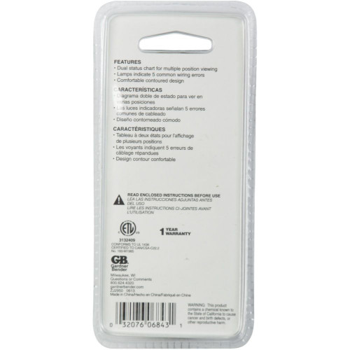 GB Gardner Bender GRT-3500  Outlet Receptacle Tester and Circuit Analyzer Image 2 GB Gardner Bender GRT-3500  Outlet Receptacle Tester and Circuit Analyzer Image 2
