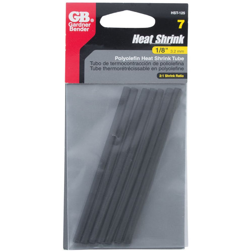 GB Gardner Bender HST-125  1/8" Heat Shrink Tubing 4" Length - 7 per Package Image 1