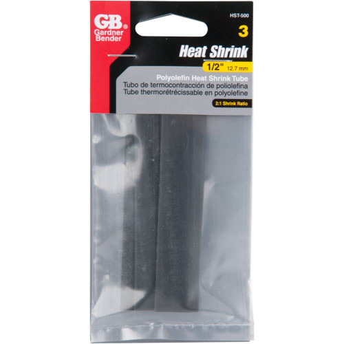 GB Gardner Bender HST-500  1/2" Heat Shrink Tubing 4" Length - 3 per Package Image 1