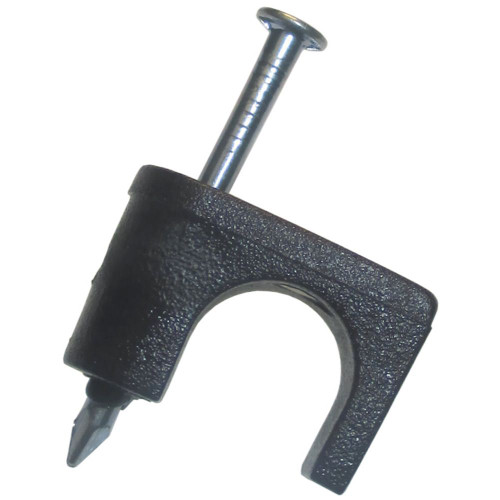 GB Gardner Bender PSB-165  1/4" Black Plastic Coaxial Cable Staple - 50 per Package Image 0